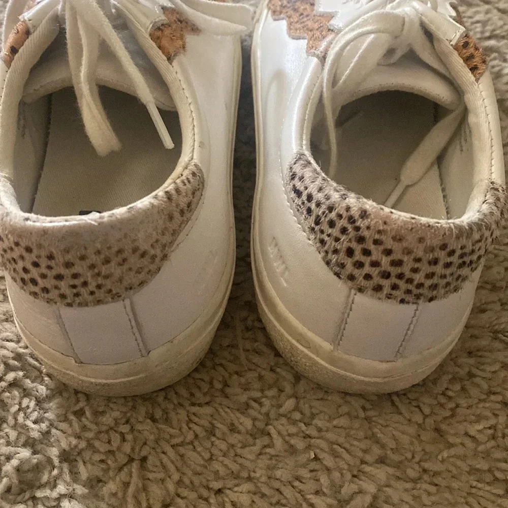 Madewell leather animal fur sneakers